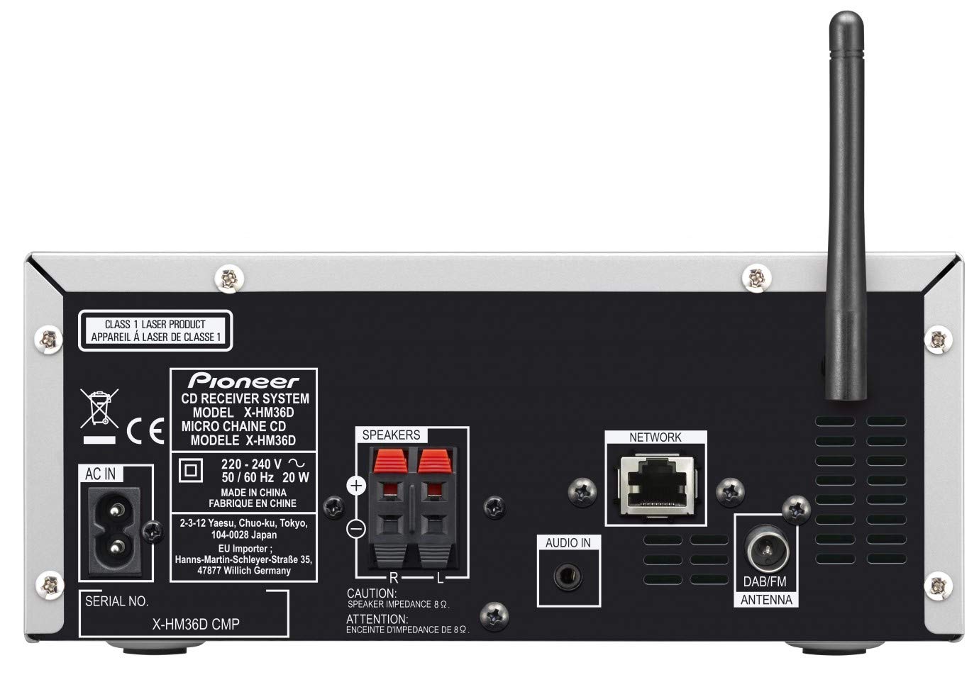Pioneer X-HM36D (S) microsysteem met tweeweg-boxen (Bluetooth, FM